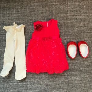 American Girl Red Christmas Outfit - Fits 18" Dolls